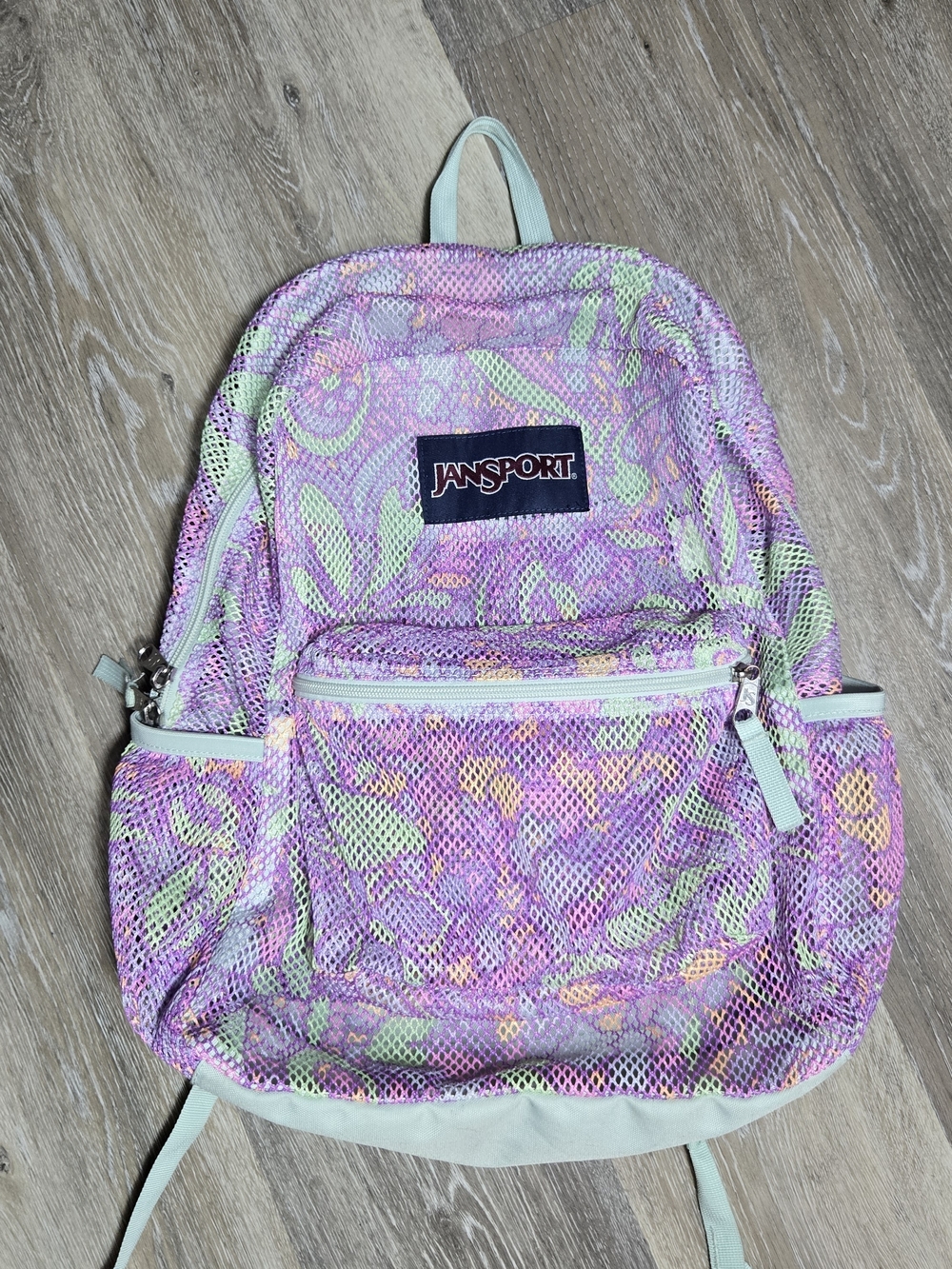 JanSport Kids Pink Floral Mesh Backpack